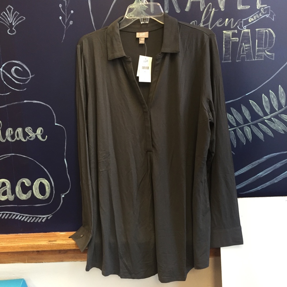 NWT J.Jill grey tunic blouse size xl